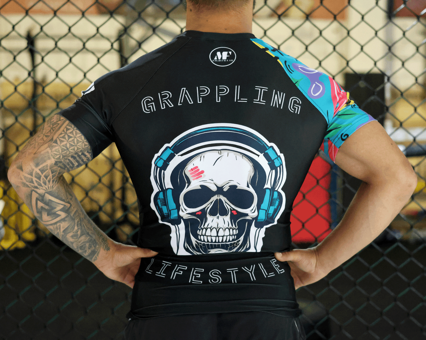 MF "Cool Skull" Performance Short Sleeve Rash Guard